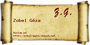 Zobel Géza névjegykártya