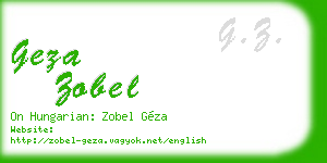 geza zobel business card